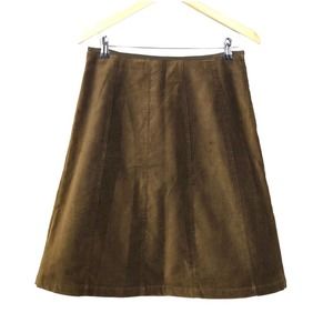 Sundance Brown Velvet A Line Skirt Size 8